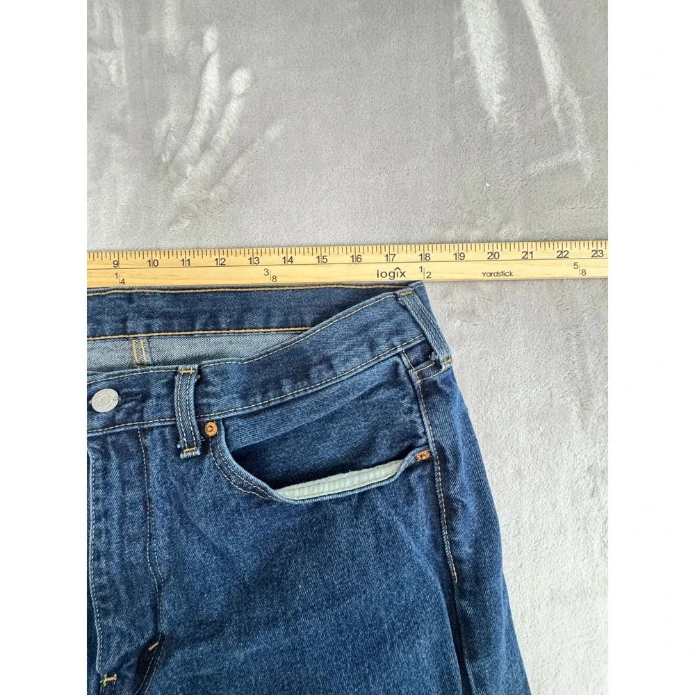 Levi's 505‎ Men's Original Fit Jeans Size 36x32 Dark Wash Denim Excellent